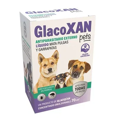 Líquido Mata Pulgas y Garrapatas 70cc | Antiparasitario Externo - GlacoXAN Pets 