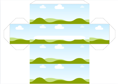 📦 Plantilla Editable en Canva – Caja con ranura para rollito de dibujos