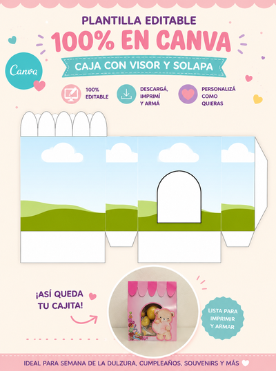 Bolsita con Solapa y Visor - Plantilla editable en Canva