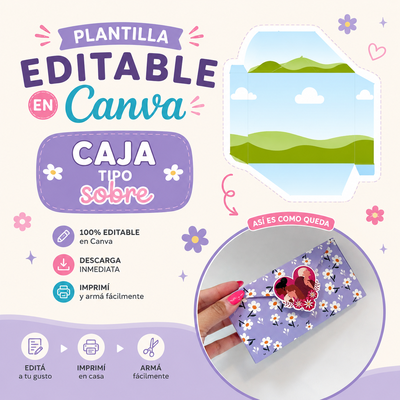 Plantilla Editable Caja Tipo Sobre