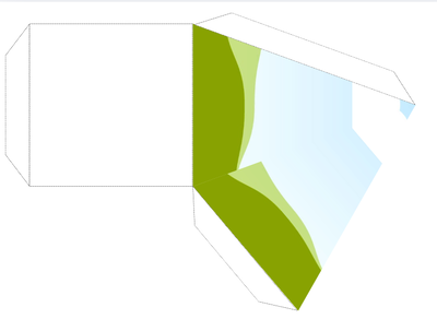 Plantilla editable en Canva – Caja pirámide (2 tamaños)
