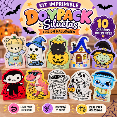Kit Imprimible Bolsitas Doypack Siluetas – Edición Halloween 