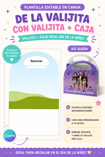 Valijita + Cajita para personalizar Plantilla