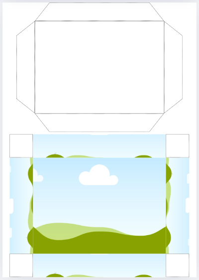 Plantilla de Molde de Caja con Tapa