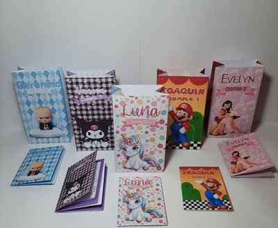 Promo: Pack x 10 bolsas sorpresa + Pack x 10 mini libro plegable