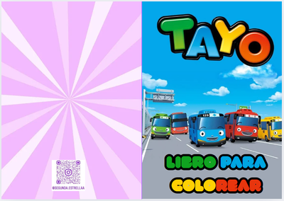 Libro para Colorear en PDF Tayo, el pequeño autobus