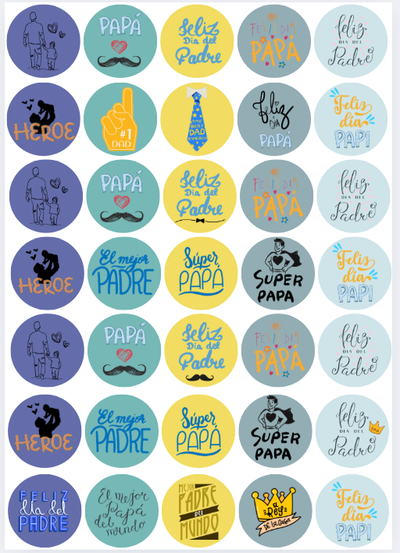 Plancha de Stickers Día del Padre 