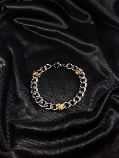 Pulsera dorado y plata. Acero quirúrgico 