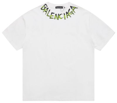 CAMISETA BALENCIAGA GREEN PRINT BLANCA