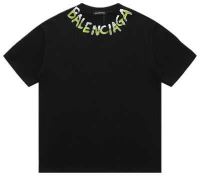 CAMISETA BALENCIAGA GREEN PRINT NEGRA