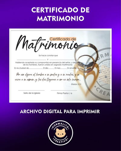 CERTIFICADO DE MATRIMONIO PACK X 3