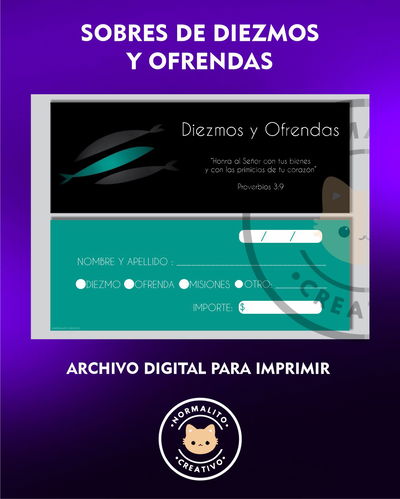 Sobres de Diezmos y Ofrendas Pack x3