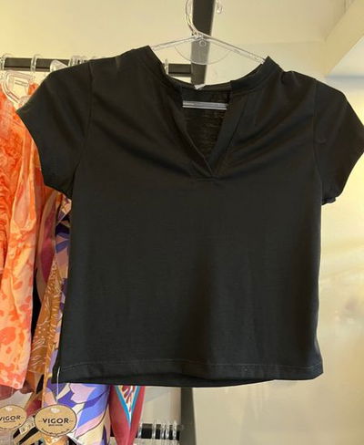 Chomba crop mangas cortas Lisa