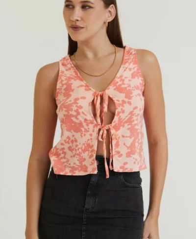 Chaleco lino estampado TINA