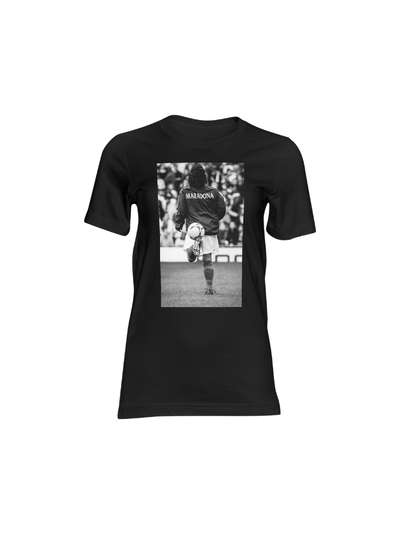 Maradona de espalda - Estampa en blanco y negro