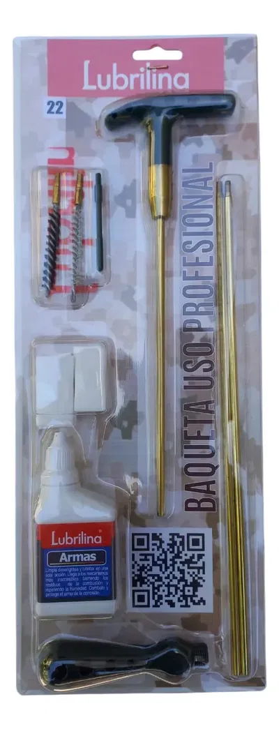 Kit Limpieza Lubrilina Baqueta 22 Bronce Arma Larga Carabina