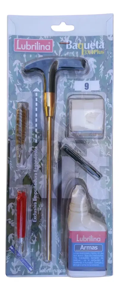 Kit Limpieza Lubrilina Pistola 9 Mm Baqueta Lubricante