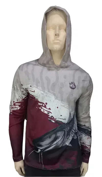 Remera Mto Beige Secado Rápido Capucha Filtro Uv