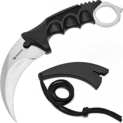 Cuchillo karambit Plateado Razor