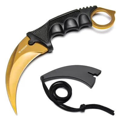 CUCHILLO KARAMBIT DORADO RAZOR