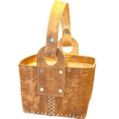 CANASTA MATERA 100% CUERO CRUDO