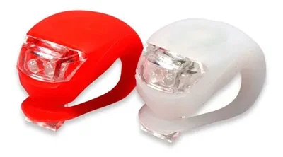 PAR DE LUCES DELANTERA Y TRASERA CON PILA DE SILICONA