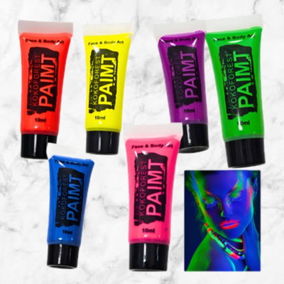 Pintura facial neón 