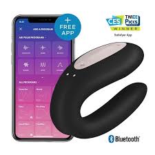 Double Joy Black Estimulador Para Parejas Con Control Via APP