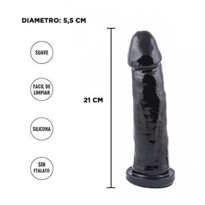   Dildo negro super super 21x5cm