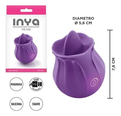 Estimulador Femenino Lengua Kiss By Inya Con Carga Usb
