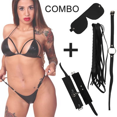 Kits BDSM cuero negro+ Conjunto 
