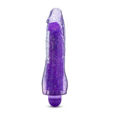  Vibrador realistico con brillo en la oscuridad y varias velocidades violeta 