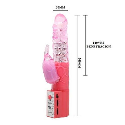 Vibrador Rotativo Con Estimulador De Clitoris Con Velocidad Regulable