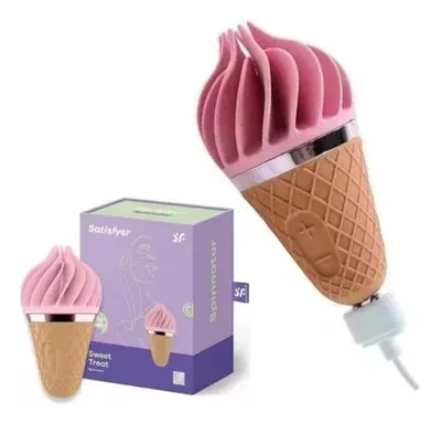 Vibrador rotativo Sweet Treat con forma de helado 11 rotaciones y carga USB