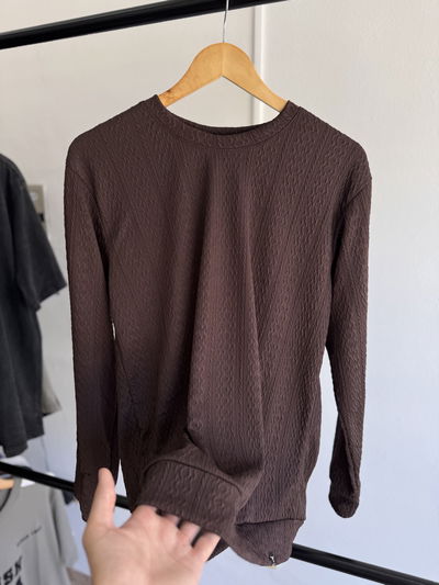 Remera Texturada M/L (chocolate)