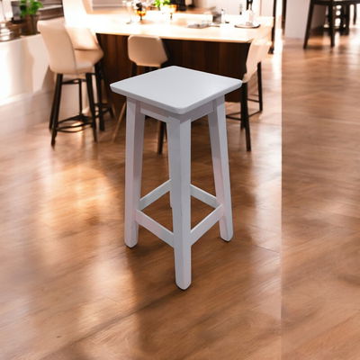 Banqueta de pino blanca