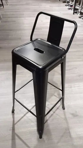 Banqueta TOLIX con respaldo negra