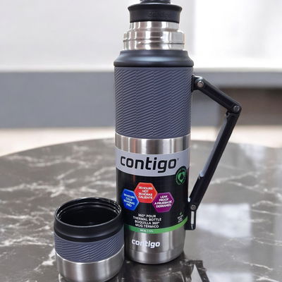 Termo CONTIGO con manija 1,1L Gris