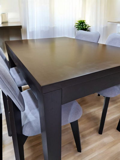 Mesa GENOUD extensible wengue 1,30x0,90 a 1,80x0,90