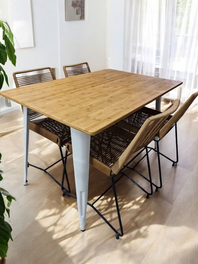 Mesa TOLIX tapa madera bambú 1,20x0,80