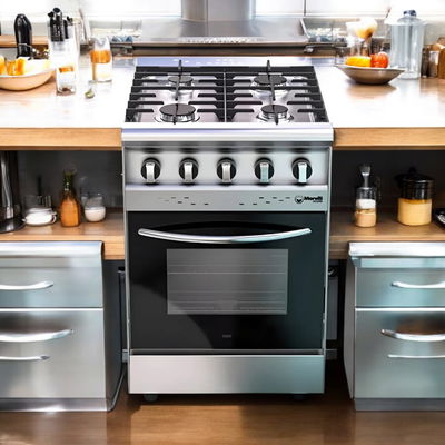 Cocina industrial MORELLI acero inoxidable / 4 hornallas / 55cm