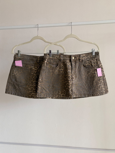 Short pollera jean animal print