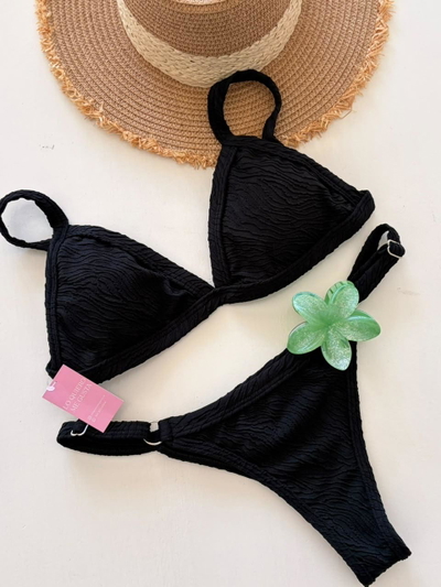 Bikini triangulito negra reforzada