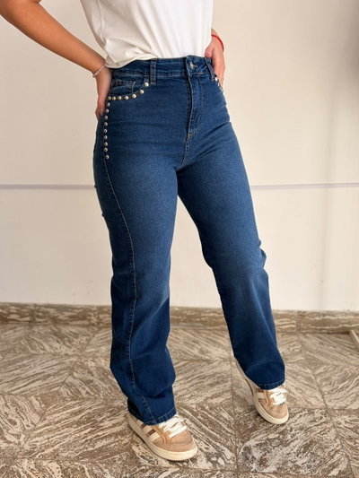 Wide leg tachas elastizado