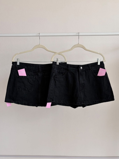 Short pollera clásica black