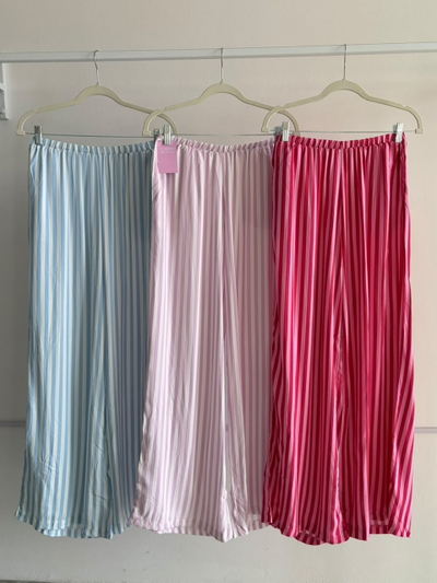 Pantalón lino rayado