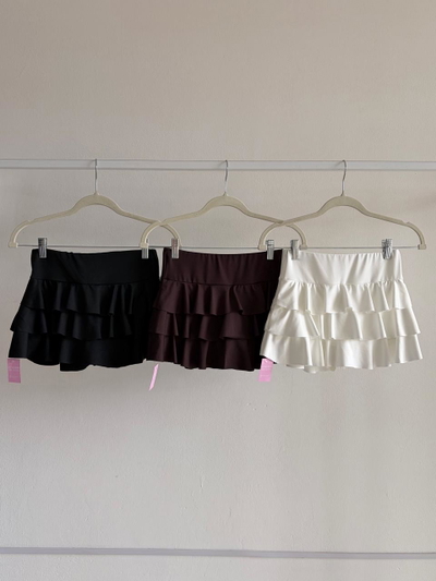 Short pollera volados microfibra