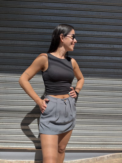 Short pollera de crep 