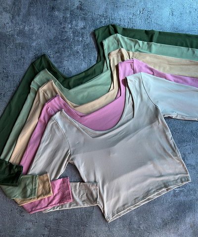 Manga larga doble escote