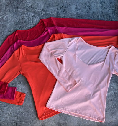 Manga larga escote corazon